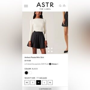 Gently wore ASTR the label black pleated mini skirt with zipper closure 🖤